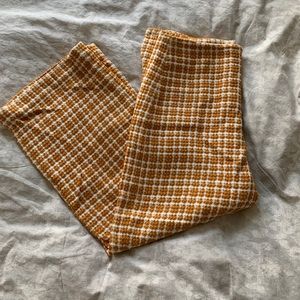 & Other Stories yellow and white tweed pants